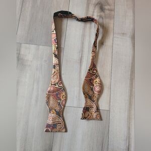 Hisdern Paisley Silk Adjustable Bowtie